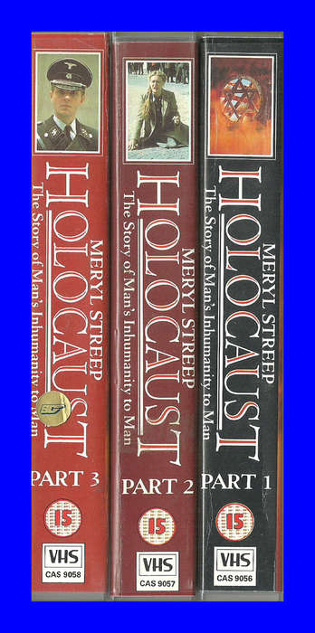 VHS - 3 CASSETTE SET  -  HOLOCAUST PART 1, PART 2, PART 3 (MERYL STREEP)