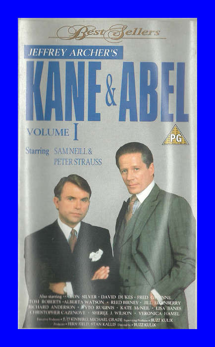 VHS CASSETTE  -  JEFFERY ARCHER`S KANE & ABEL VOL I (SAM NEIL & PETER STRAUSS)