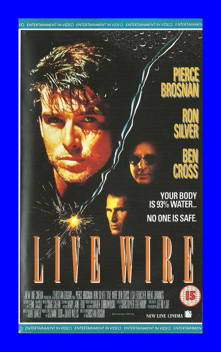 VHS CASSETTE  -  LIVE WIRE (PIERCE BROSNAN, RON SILVER, BEN CROSS)