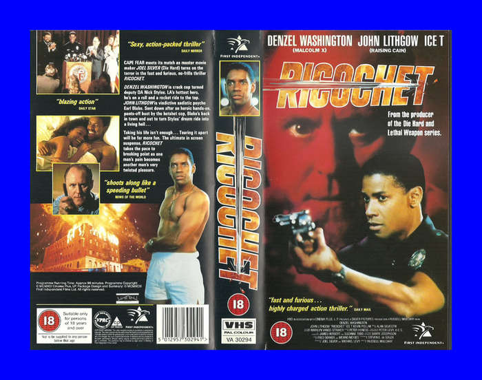 VHS CASSETTE  -  RICOCHET (DENZEL WASHINGTON)