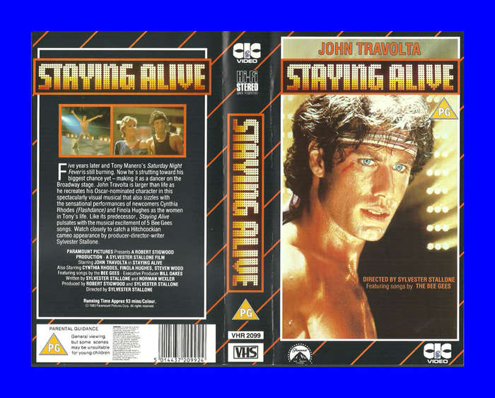 VHS CASSETTE  -  STAYING ALIVE (JOHN TRAVOLTA)