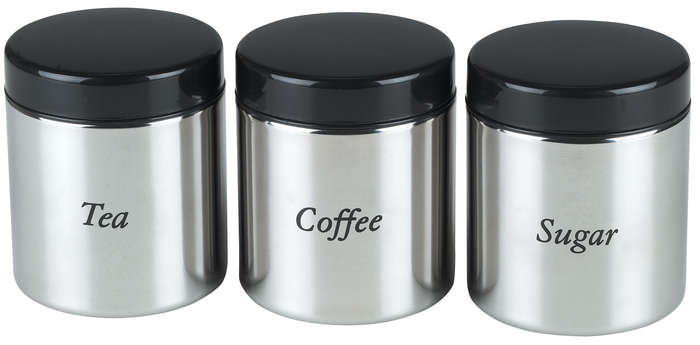 3 Pcs Canister Set Blacktop Small