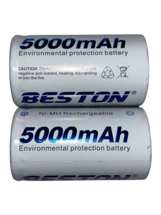 Beston 5000mAh D Size Rechargeable 1.2V Ni-MH Battery 2 pack