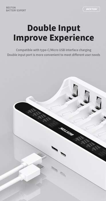 Beston C9024 8 Bay Smart LCD AA/AAA Battery Charger