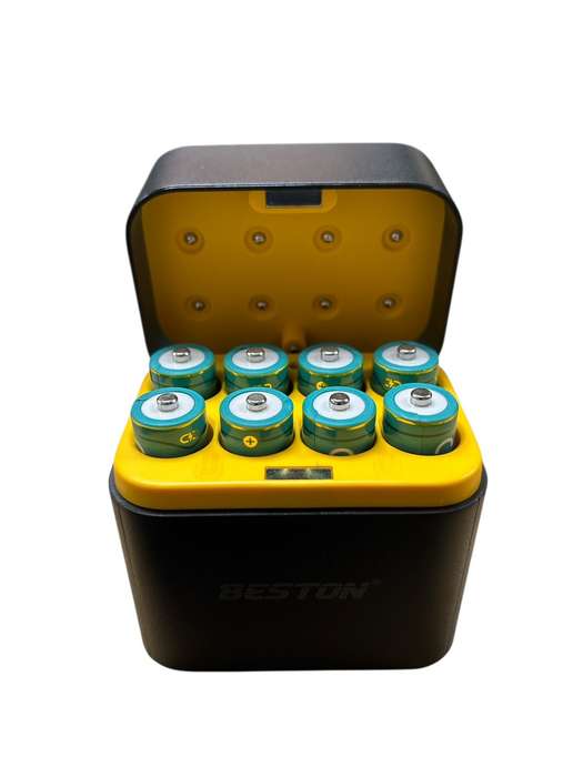 Beston M7036 8 Slot Smart Lithium Battery Charger, 8 x AA100 1.5V 2200mAh Batteries