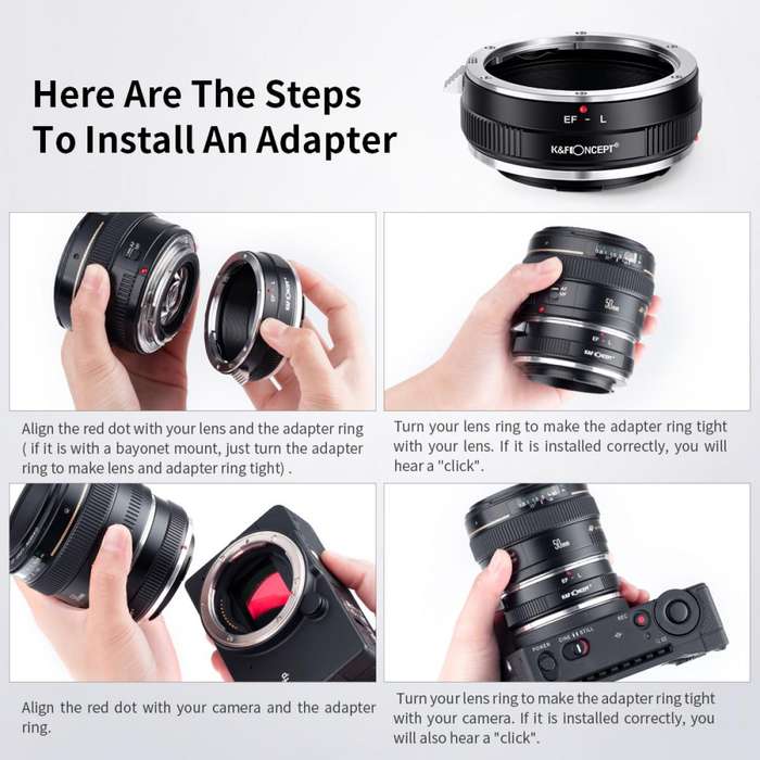 K&F EOS-L Manual Focus Canon (EF/EF-S) Lens to L Mount Camera Body Lens Mount Adapter