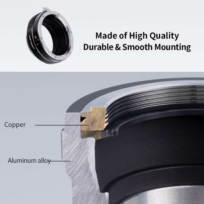 K&F EOS-L Manual Focus Canon (EF/EF-S) Lens to L Mount Camera Body Lens Mount Adapter