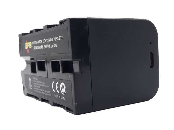 GPB Sony NP-F750 USB-Chargeable Rechargeable Digital Camera Battery for Video Lights