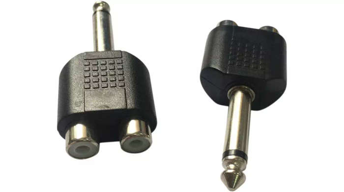 Male 6.35mm to Female RCA Splitter - Y-Splitter Adapter