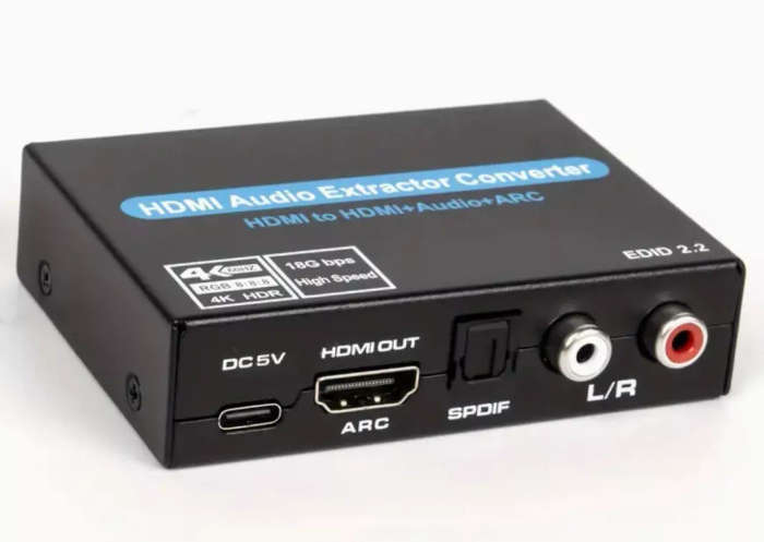 HDMI ARC Audio Extractor with HDMI Passthrough/Input and SPDIF Optical/RCA Stereo Audio Outputs |...