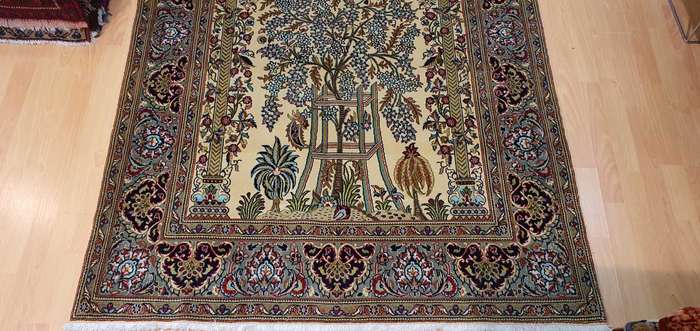 Very Fine Persian Kashan Carpet Wool&Silk 225cm x 143cm Hand knotted