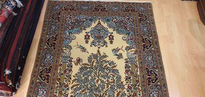 Very Fine Persian Kashan Carpet Wool&Silk 225cm x 143cm Hand knotted