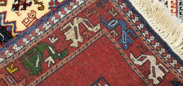 Very Fine Persian Yalemeh Carpet 150cm x 100cm Hand Knotted