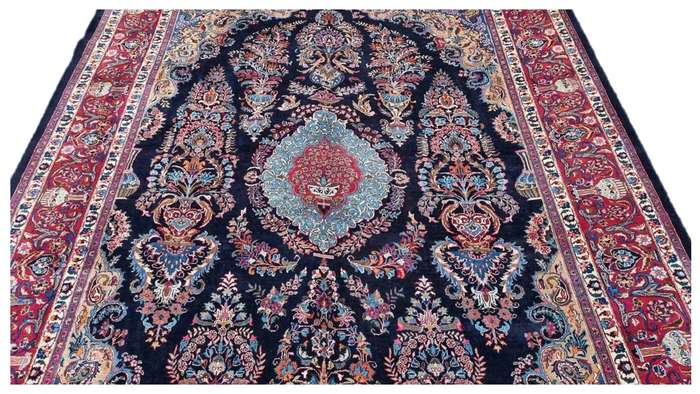 Persian Mashhad Carpet - 365cm x 302cm Hand-Knotted