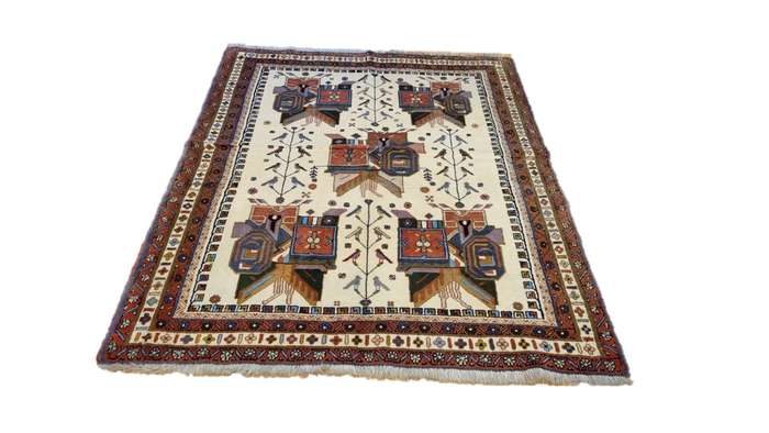 Very Fine Persian Afshar Carpet 150cm x 120cm Hand Knotted