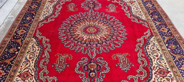 Vintage Persian Tabriz Carpet  395cm x 305cm Hand-Knotted