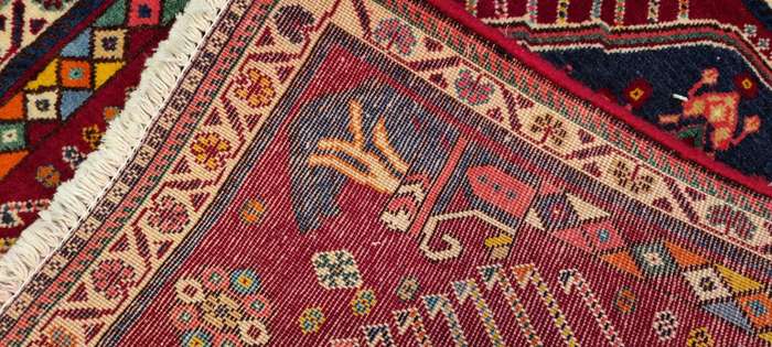 Very Fine Persian Qashqai Carpet 60cm x 60cm Hand Knotted