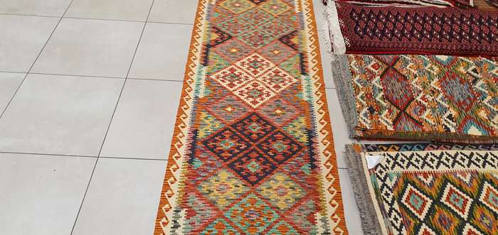 Afghan Chobi Kilim 391cm x 88cm Hand Made