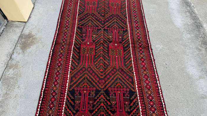 Vintage Persian Kurdi Carpet 285cm x 128cm Hand Knotted