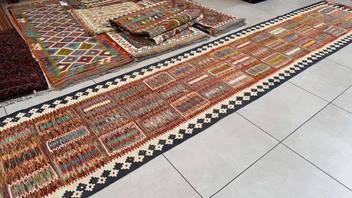 Afghan Chobi Kilim 484cm x 87cm Hand Made