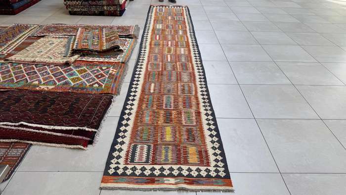 Afghan Chobi Kilim 484cm x 87cm Hand Made