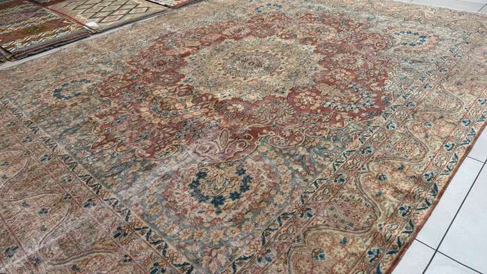 Vintage/Overdye Style Persian Carpet 383cm x 293cm Hand Knotted