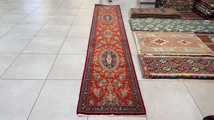 Very Fine Persian Qum Carpet 390cm x 75cm Hand Knotted