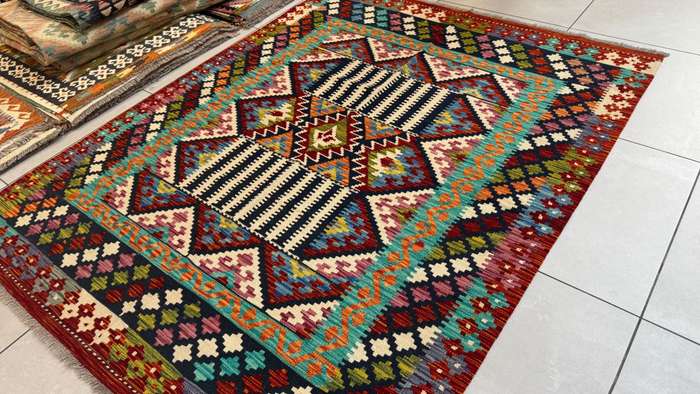 Afghan Chobi Kilim 196cm x 156cm Hand Made