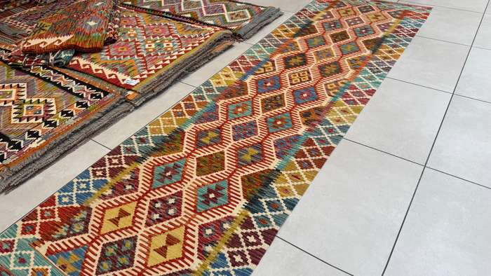 Afghan Chobi Kilim 292cm x 82cm Hand Made