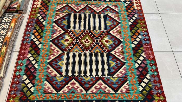 Afghan Chobi Kilim 196cm x 156cm Hand Made