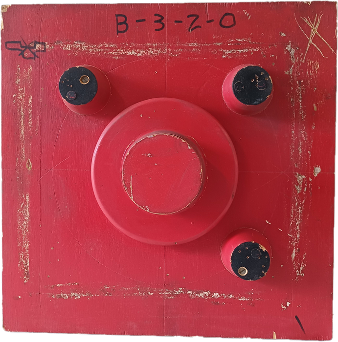 Red three dot - wood wall hanging