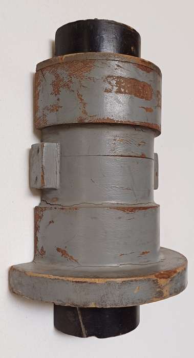 Vintage Industrial Wall Hanging  Grey & Black Barrel Mould