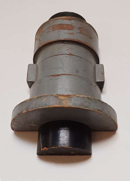 Vintage Industrial Wall Hanging  Grey & Black Barrel Mould