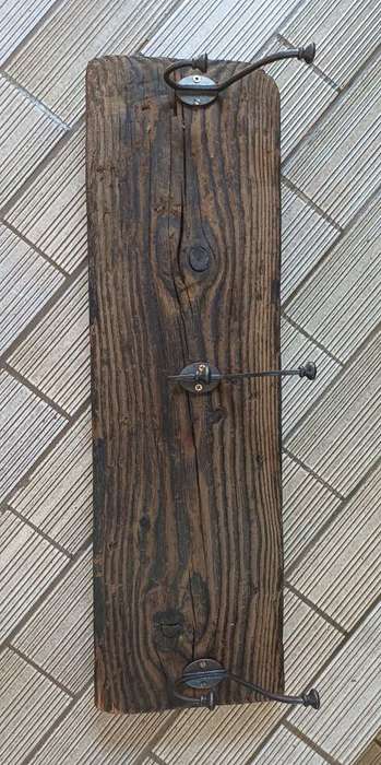Wood Mudroom Hook with 3 Metal Hooks