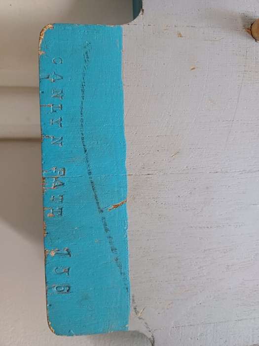 Decor: Pair of Blue 'Rocket Parts'  Vintage Wooden Pattern Moulds