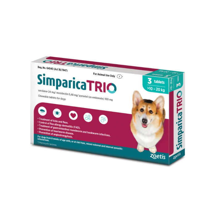 Simparica Trio for Dogs 3 tablets