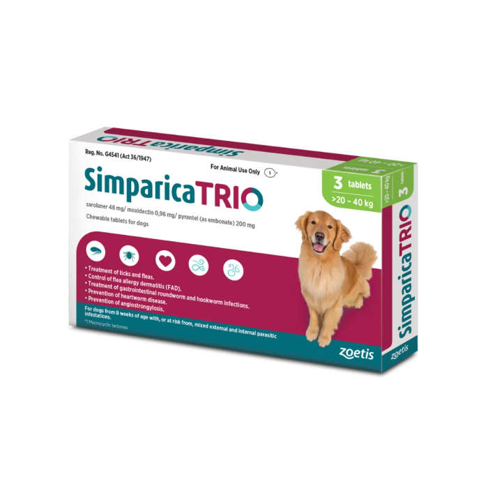 Simparica Trio for Dogs 3 tablets