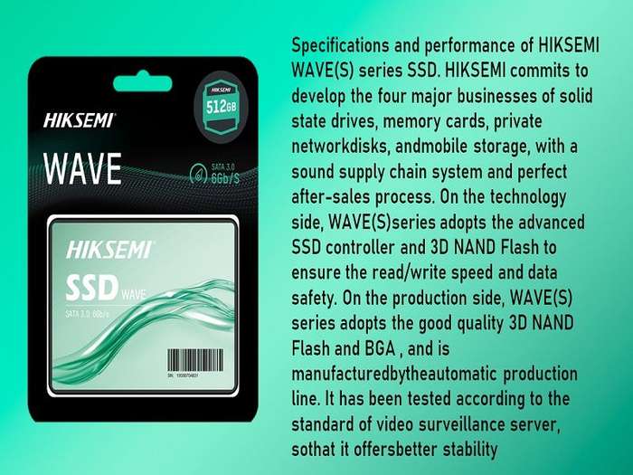 Hiksemi Wave(s) 2.5 512gb Sataiii SSD