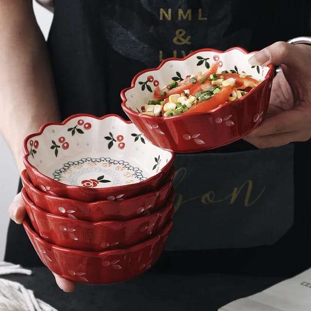 Kithi Group Nordic Simple Hand-Painted Ceramic Salad Bowls