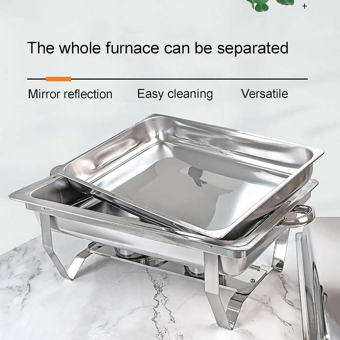 Stainless Steel Chafing Dish Buffet Set  6 Pcs Complete with Frame & Lid