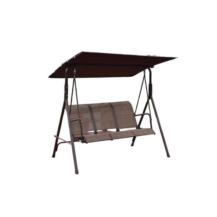 3-Person Outdoor Patio Swing Seat with Adjustable Canopy