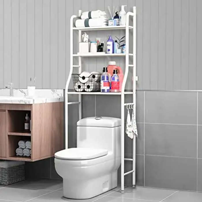 Toilet Storage Metal Racks Bath Towel Rail Rack Home Shelf