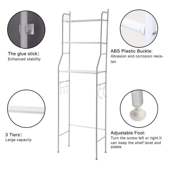 Toilet Storage Metal Racks Bath Towel Rail Rack Home Shelf