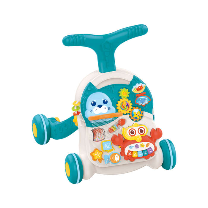 2-in-1 Baby Learning Music Walker with Activity Table
