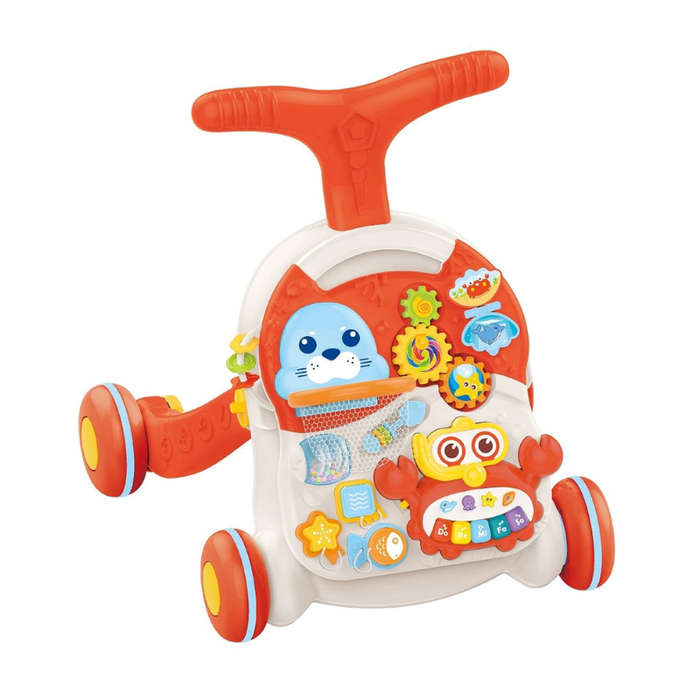2-in-1 Baby Learning Music Walker with Activity Table