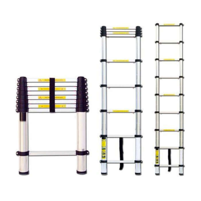Outdoor Aluminum Compact Ladder  Heavy Duty Folding Telescopic Ladder, 2.7M