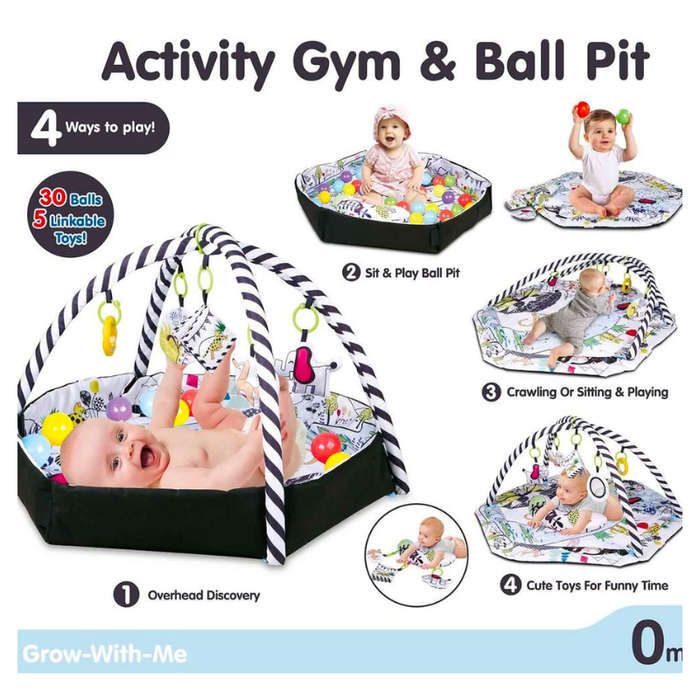 4 in 1 Newborn Baby Activity Gym Play Mat and Ball Pit