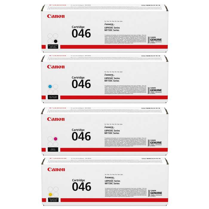 Canon 046 Set | Original Canon Laser Toner Cartridges  Black, Cyan, Magenta, Yellow