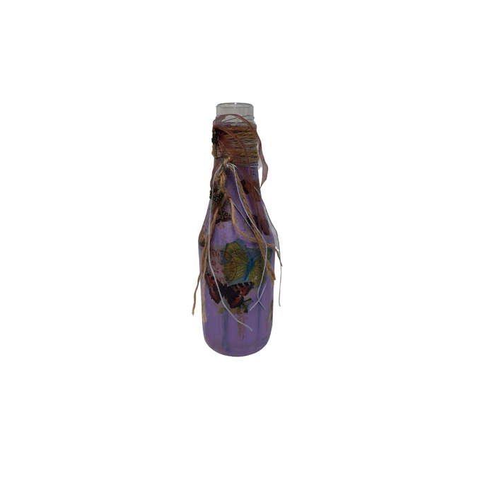 Medium Bottle Purple With Small Butterflies