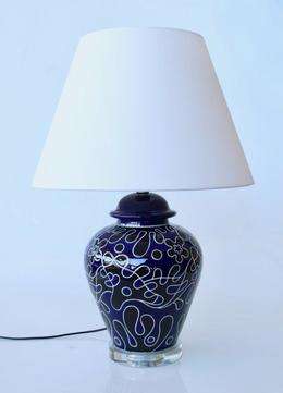 Navy Blue and Black Lamp